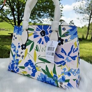 KATE SPADE RAE FLORAL MEDIUM SATCHEL KL061 MULTI CREAM NWT